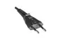 Preview: Euro plug type C to C7 90° down, 0,75mm², VDE, black, length 2,00m